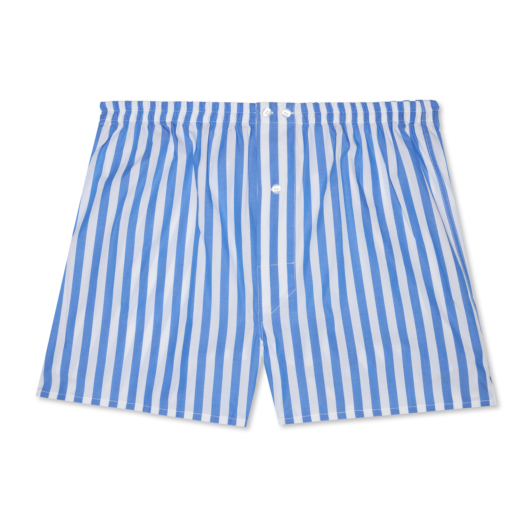 Boxershorts Himmelblau und Weiß - Liegestuhl-Motiv - Baumwolle