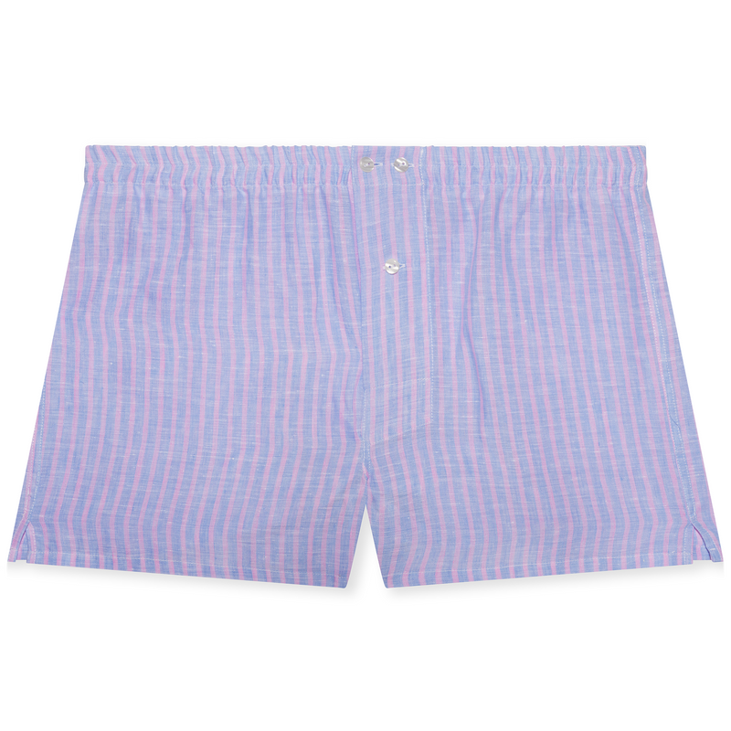 Sky Blue & Pink - Classic Boxers - Linen