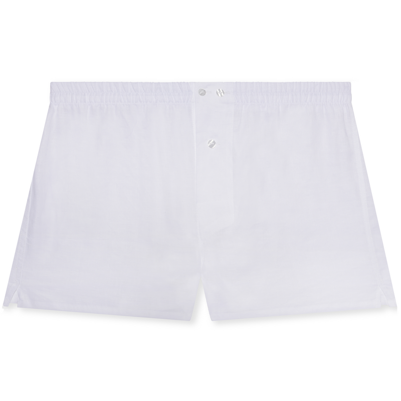 Calecon blanc 100 Lin Mazarin Mes Chaussettes Rouges