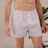 Unterhose Weiß & Violett - Leinen