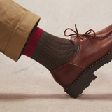 Marron & Kaki & Rouge - Bandes - Coton