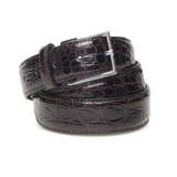 Brown - Silver Buckle - Crocodile