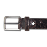 Brown - Silver Buckle - Crocodile
