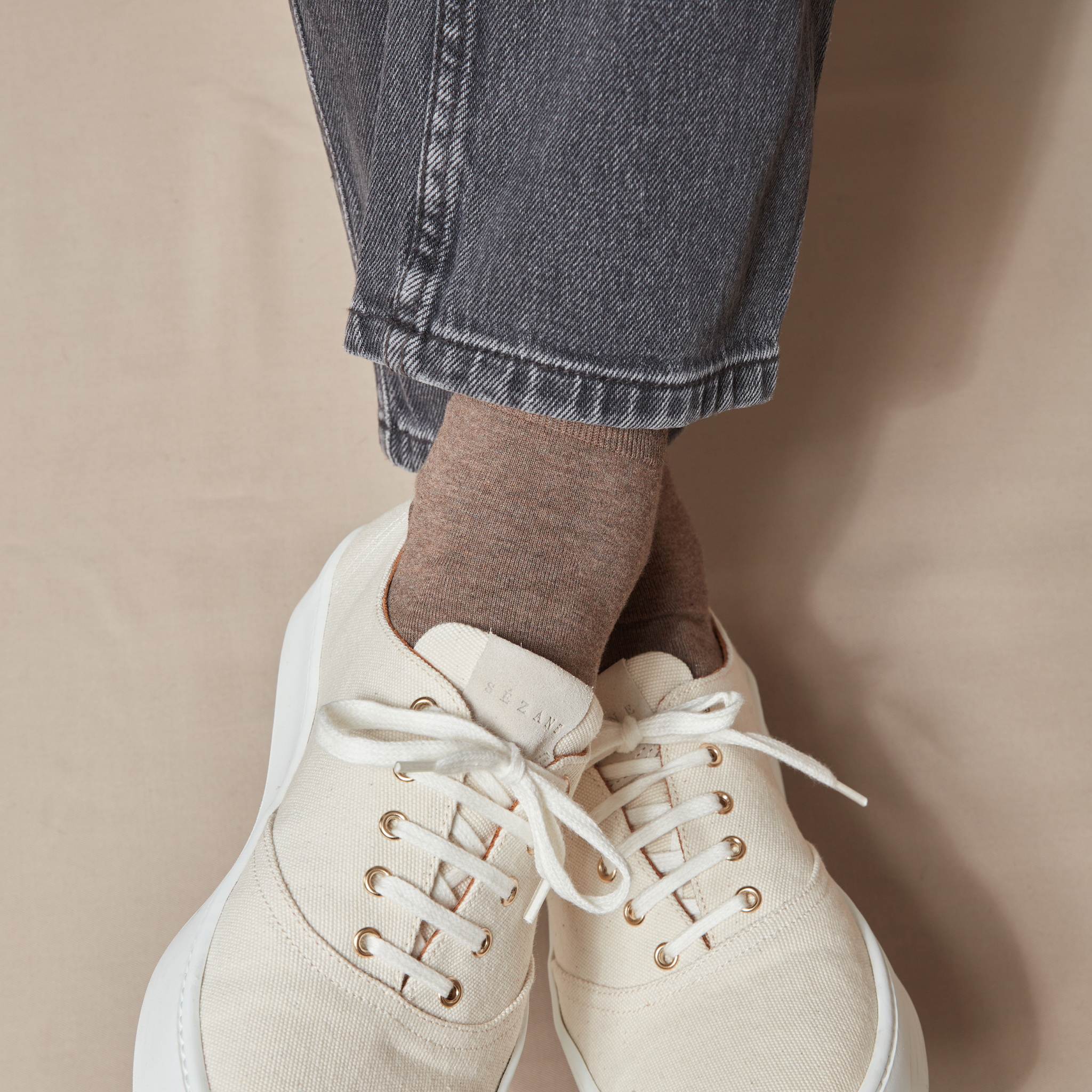 Taupe - Coton Supersoft - Cheville