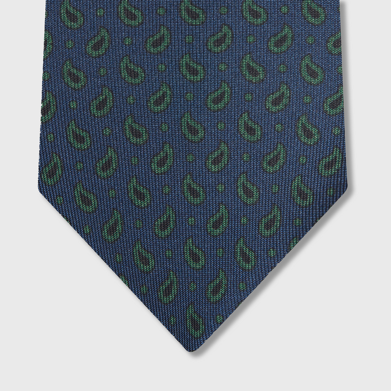 Blue and green cashmere tie - Silk