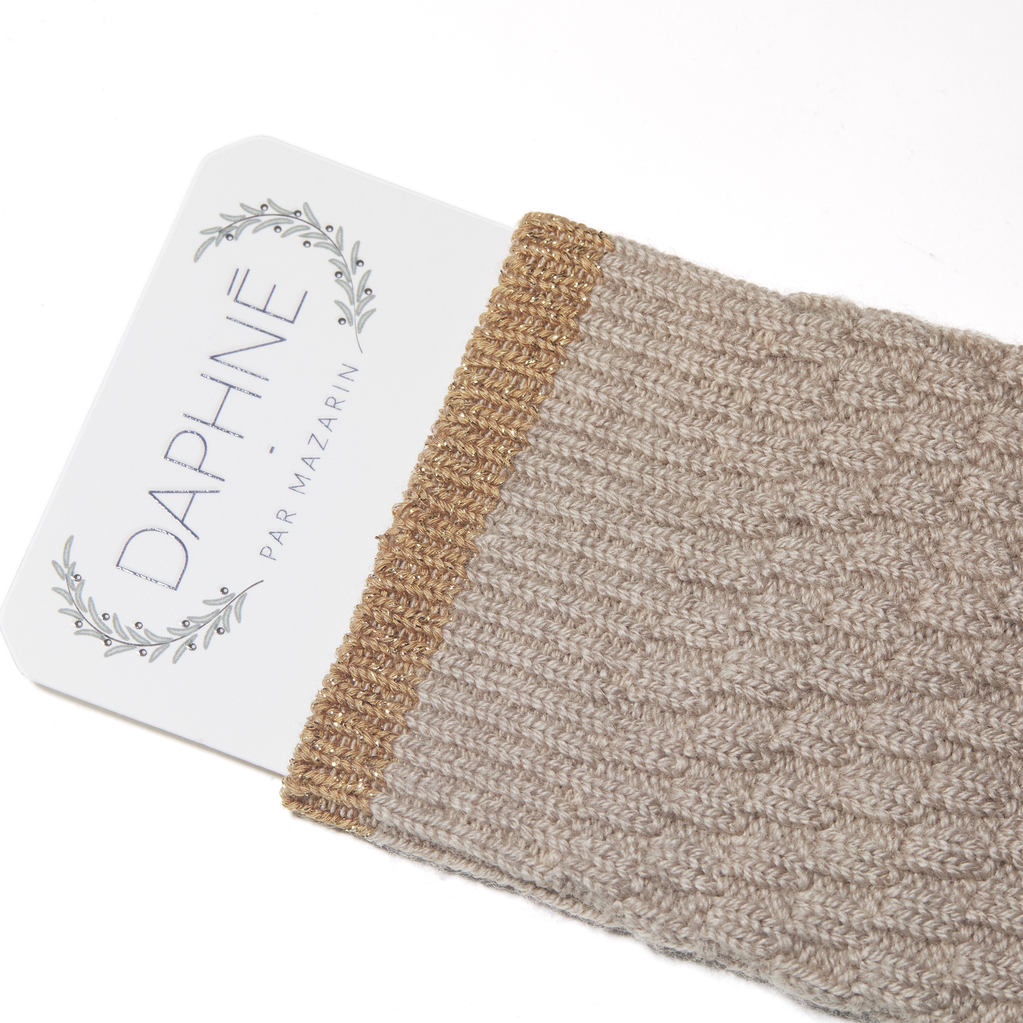 Beige - Geflochtene Wolle