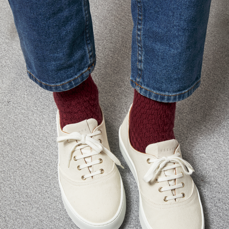 Burgundy - Plaited - Wool