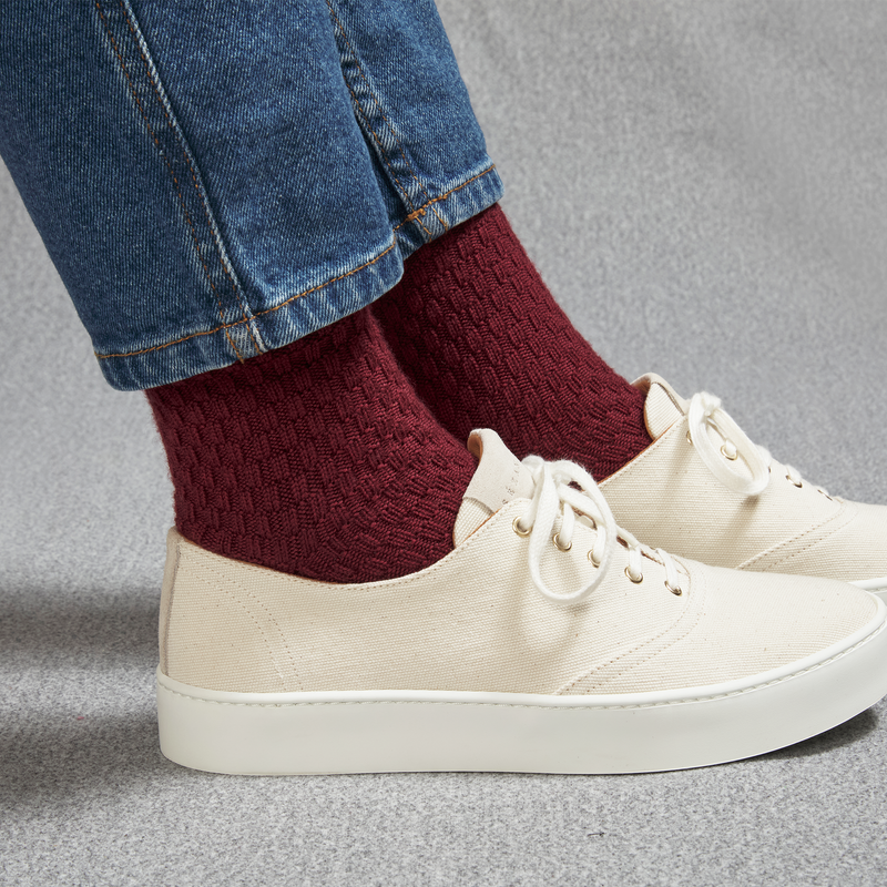 Burgundy - Plaited - Wool