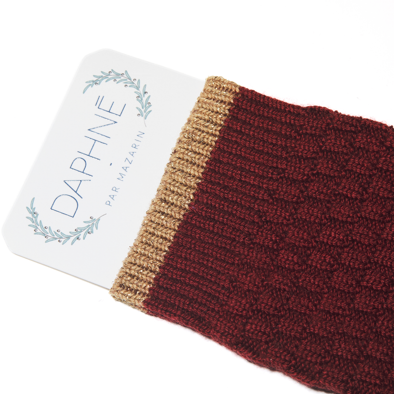 Burgundy - Plaited - Wool