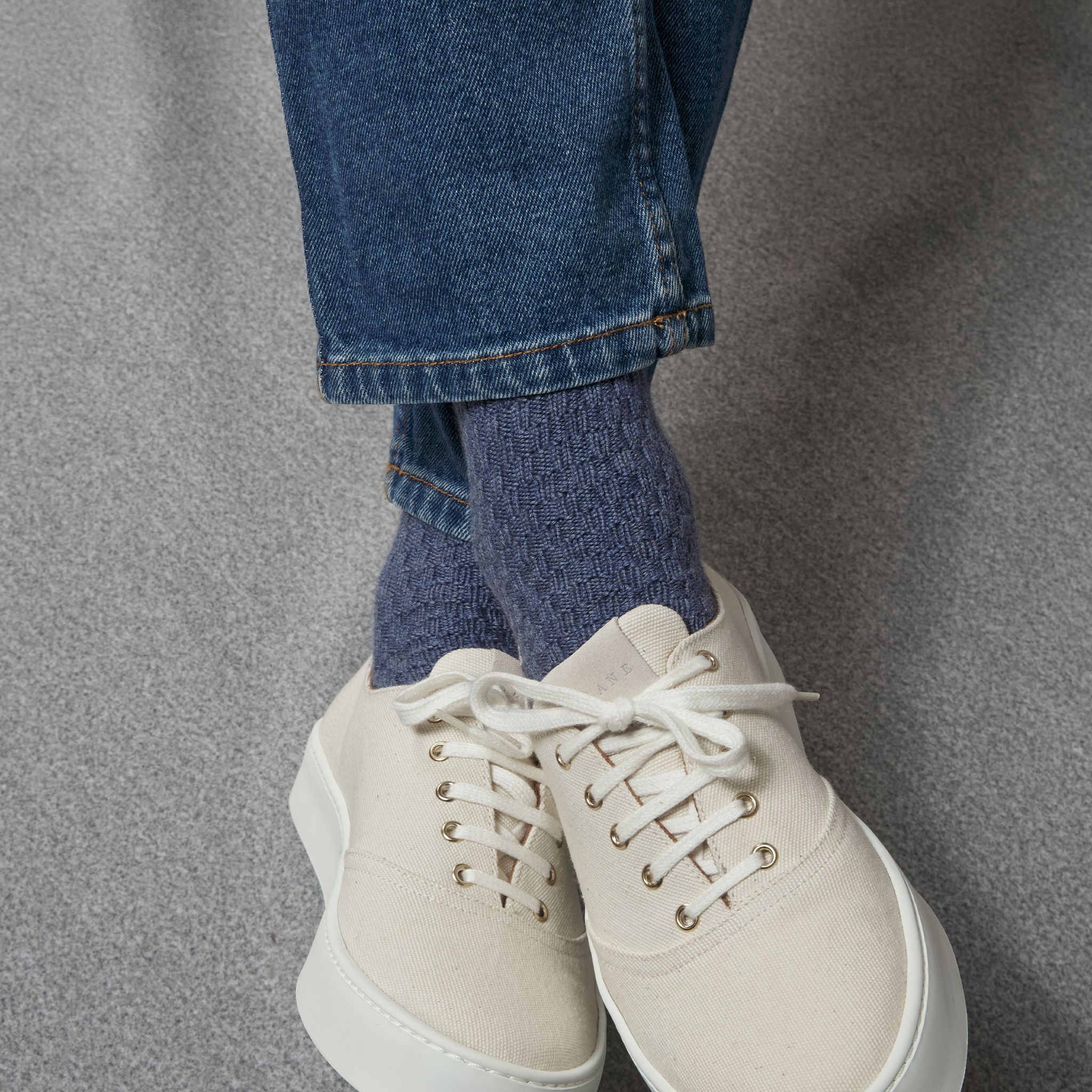 Blau denim - Geflochtene Wolle