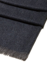 Bufanda Espiga 100% Cachemira - Azul Marino y Gris