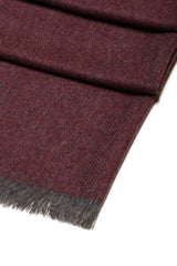 100% Cashmere Scarf - Herringbone - Red &amp; Gray