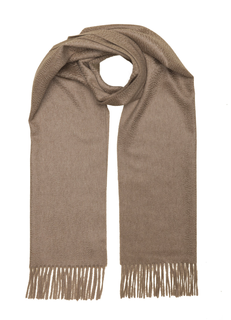 Schal aus 100 % Kaschmir – Dunkelbeige