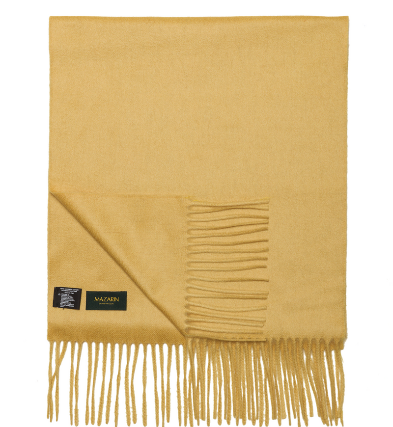 100% Cashmere Scarf - Yellow