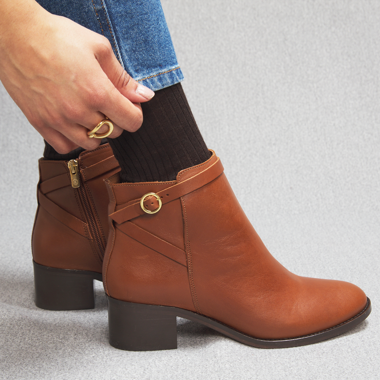 Women's socks in fine brown wool - Soft and warm material  Mes Chaussettes  Rouges