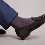 Purple &amp; Beige - Herringbone - Super-strong Cotton lisle