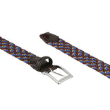 Blue & Khaki & Burgundy - Braided Belt