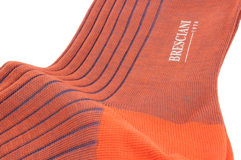 Chaussettes fantaisie homme en fil d'écosse motif Surf - Orange carotte |  Doré Doré