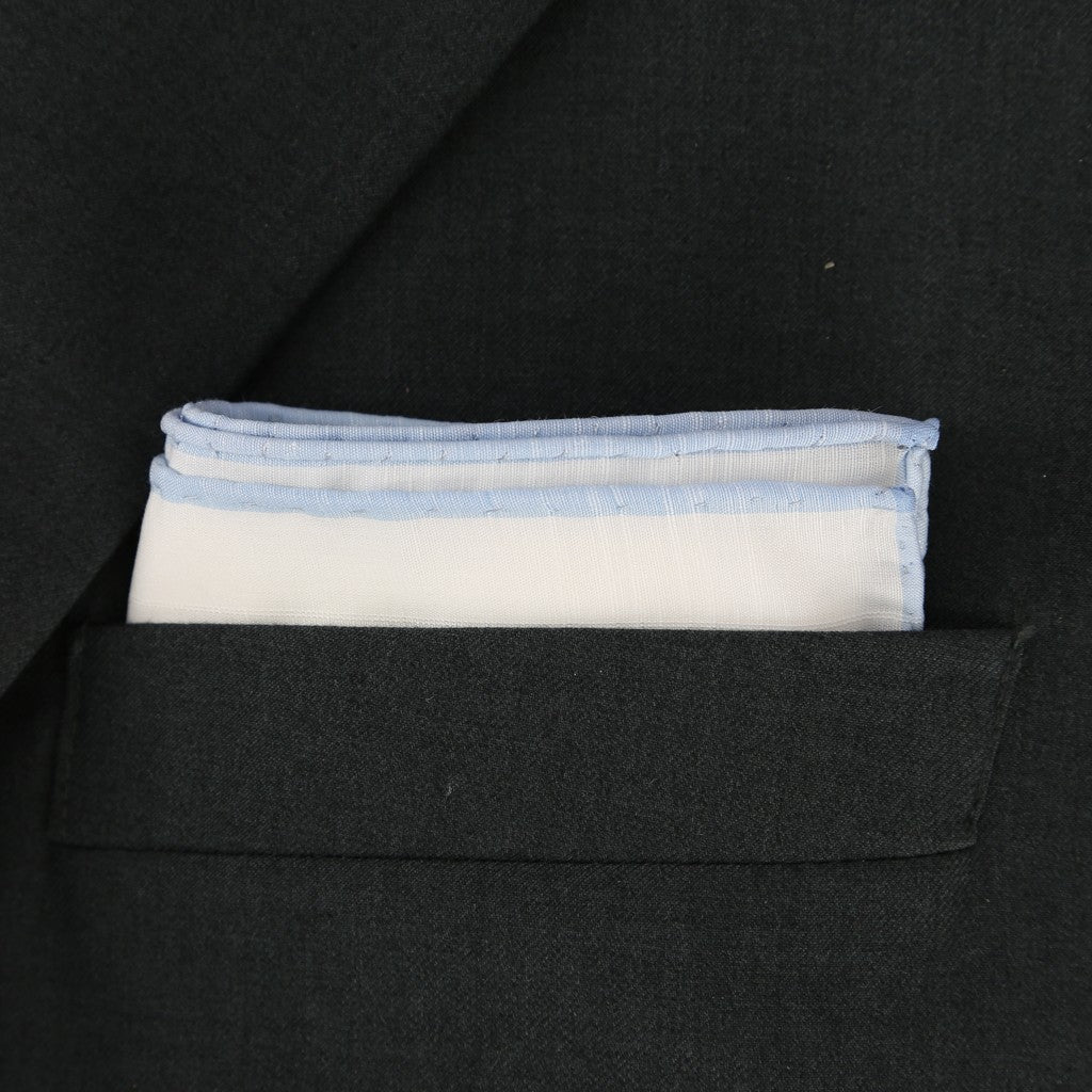White & Sky Blue - Pocket Square