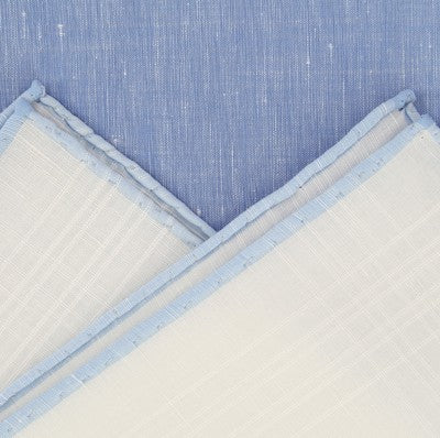 Weiß & Himmelblau - Leinen & Baumwolle