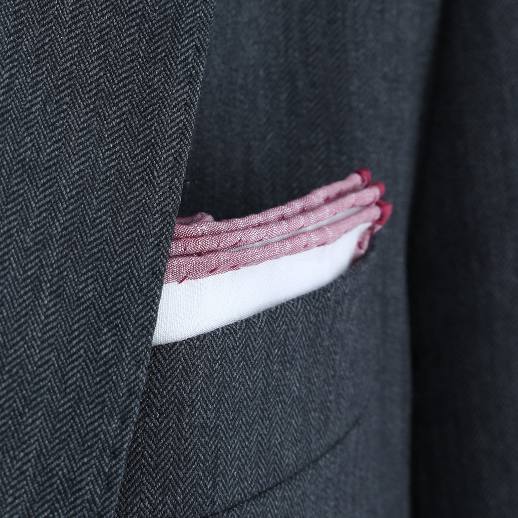 White & Burgundy - Pocket Square
