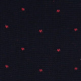 Navy Blue & Red - Polka-Dots - Cotton Lisle