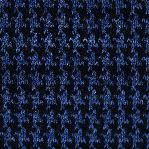 Navy Blue & Cobalt Blue - Houndstooth - Wool