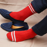 Rojo & Gris claro - Lino & Algodón