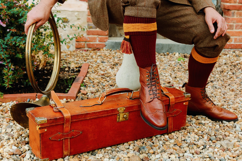 Burgundy & Ochre - Wool