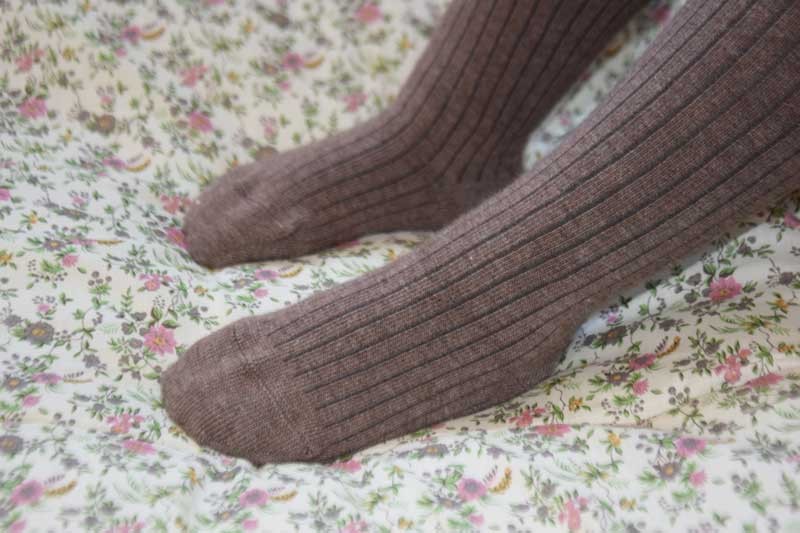 Taupe - Cotton - Tights