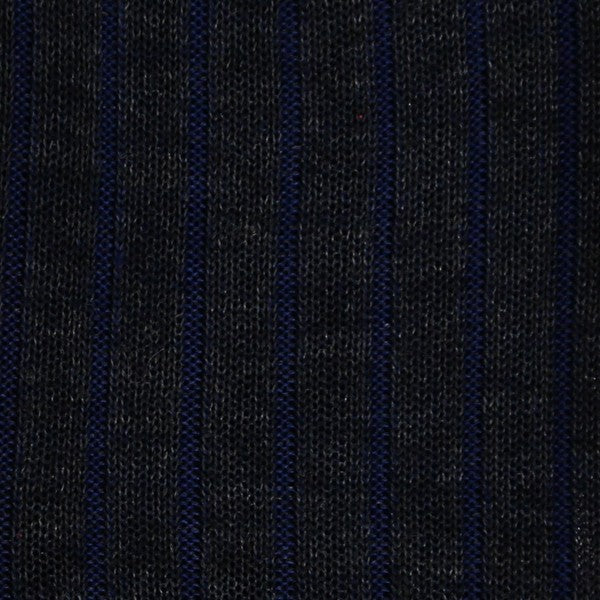 Anthracite Grey & Blue - Cotton lisle