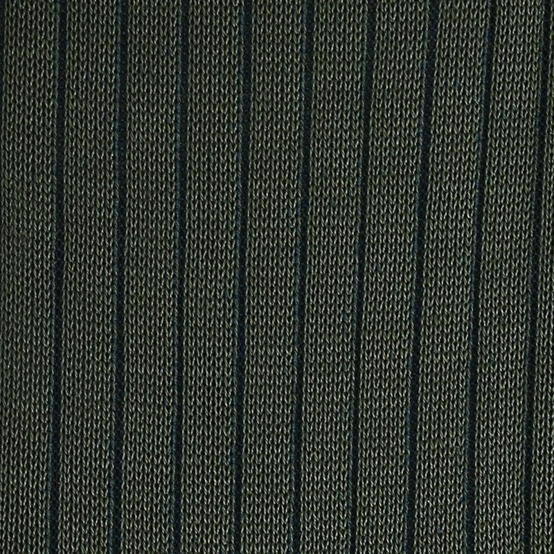 Khaki Green & Blue - Cotton Lisle