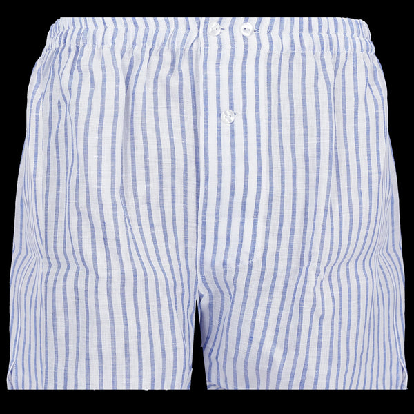 White & blue striped boxer shorts - Mes Chaussettes Rouges