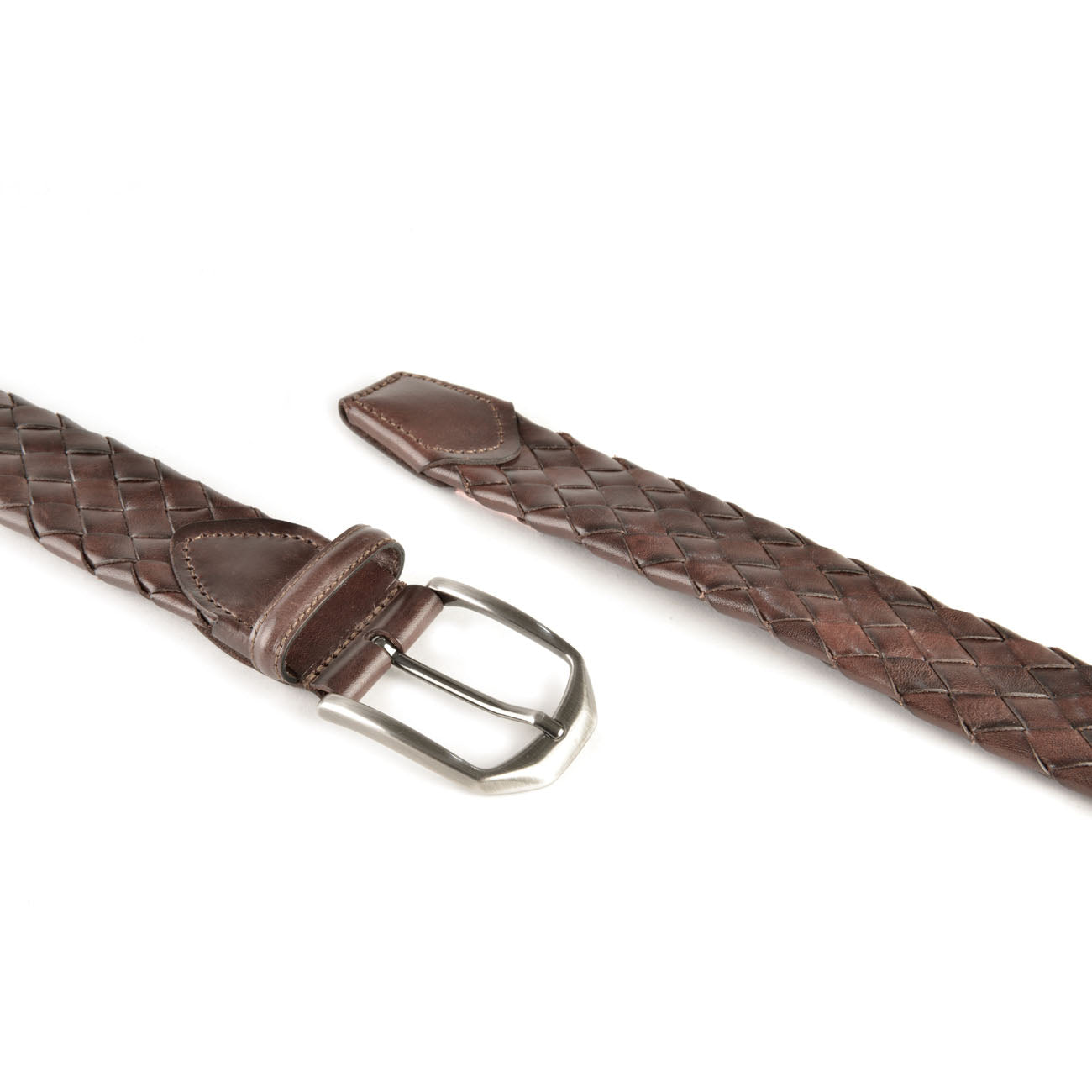 Marron foncé - Cuir tressé