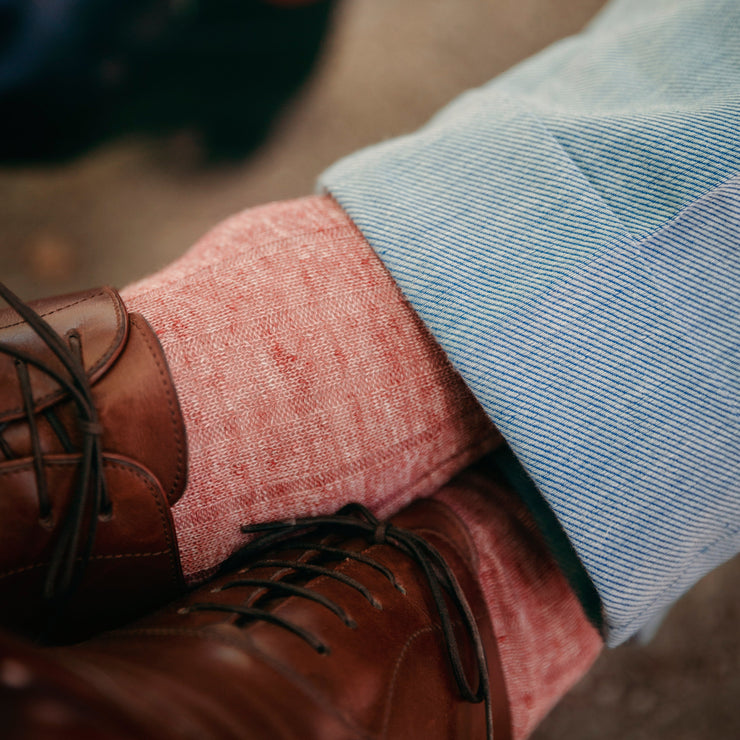 Mid-calf Bresciani linen socks in antique pink Mes Chaussettes Rouges Mid-calf Bresciani linen socks in antique pink Mes Chaussettes Rouges