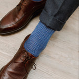 Royal Blue & Grey - Houndstooth - Wool
