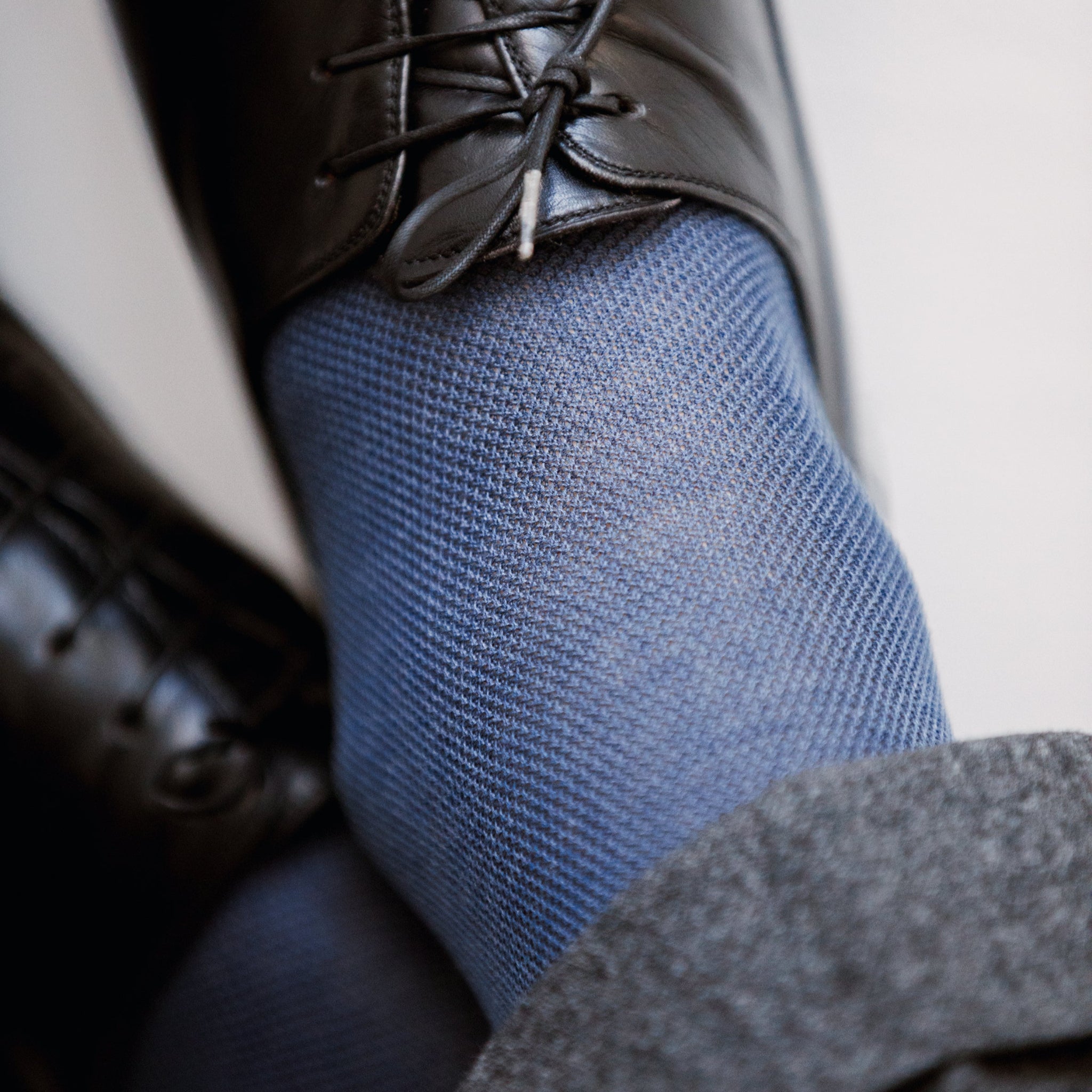 Blue Steel - Honeycomb - Cotton Lisle