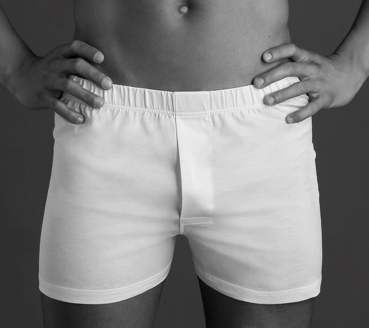 White boxer shorts - 100% cotton Sea Island - Bresciani – Mes Chaussettes  Rouges