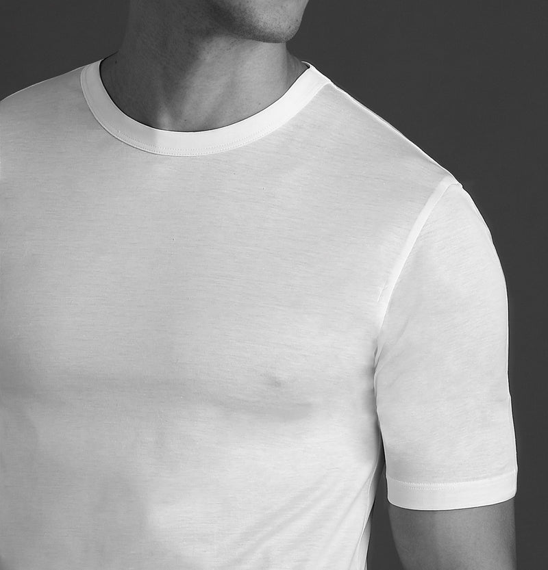 Camiseta de cuello redondo - Blanco - Algodón