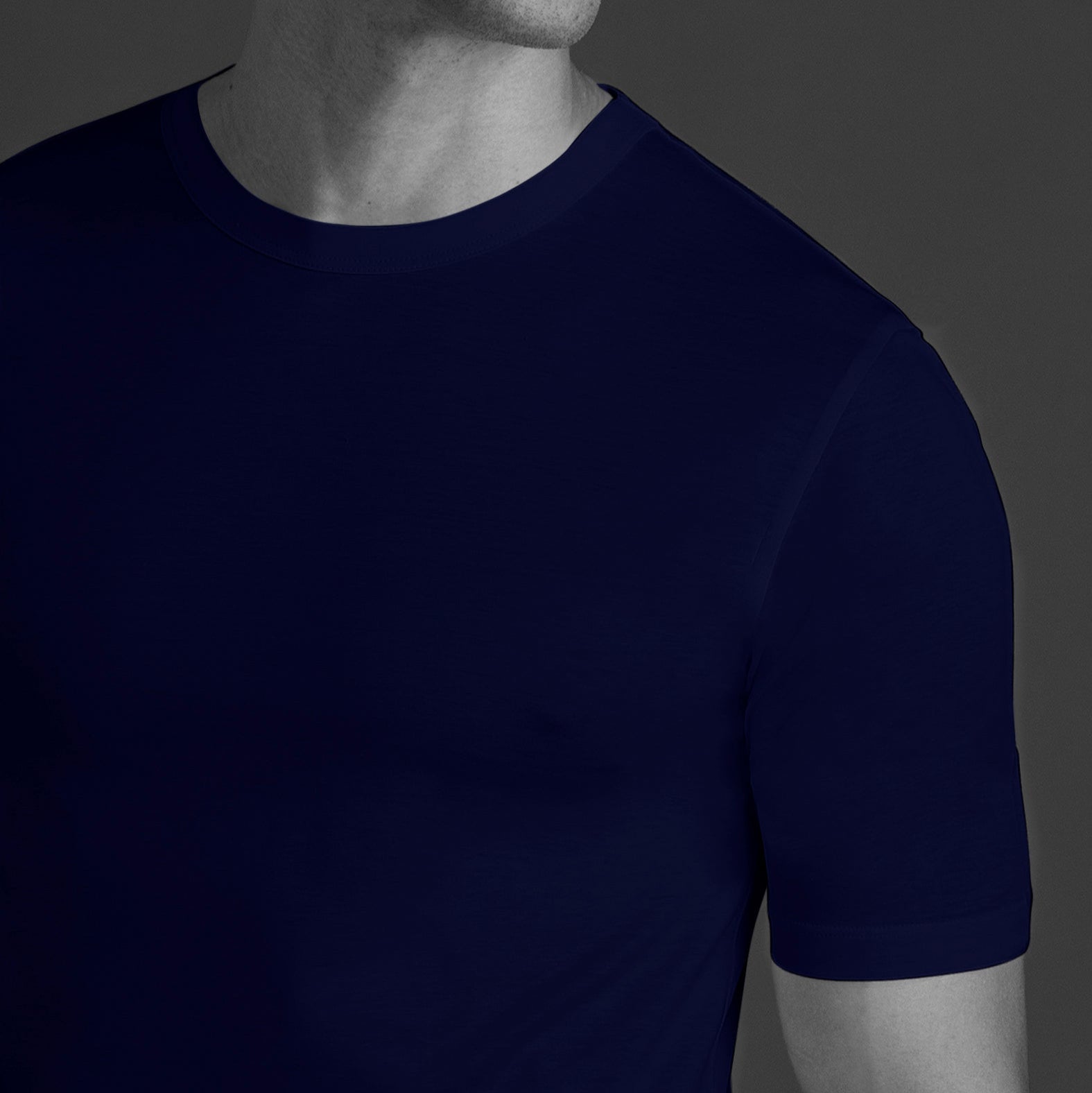 T-shirt col rond - Blau - Sea-Island-Baumwolle