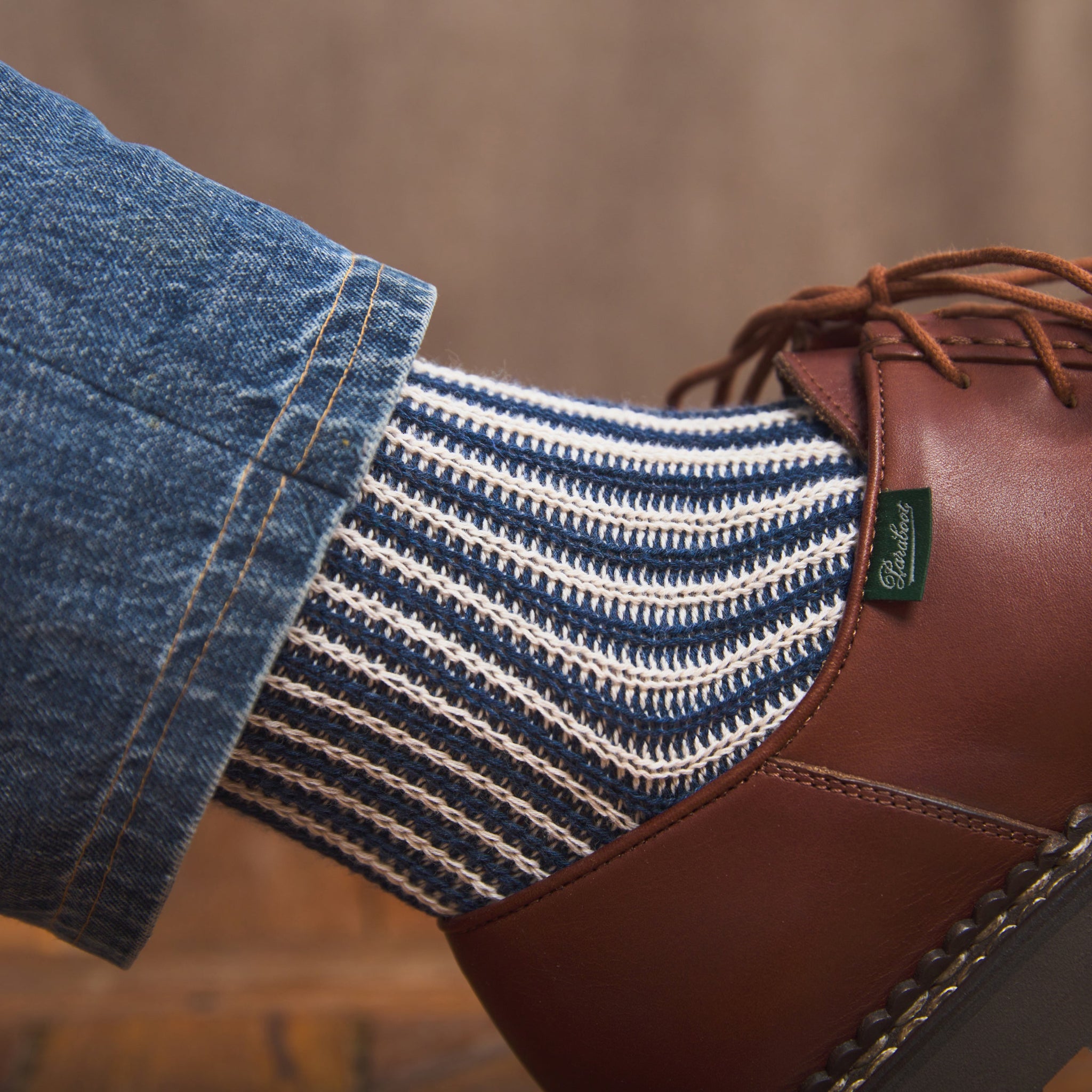 Beige & Bleu - Rayures Transat - Coton