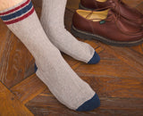 Beige &amp; Navy - Cables - Cotton