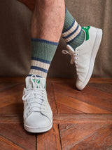 Green &amp; Navy &amp; White - Stripes - Cotton