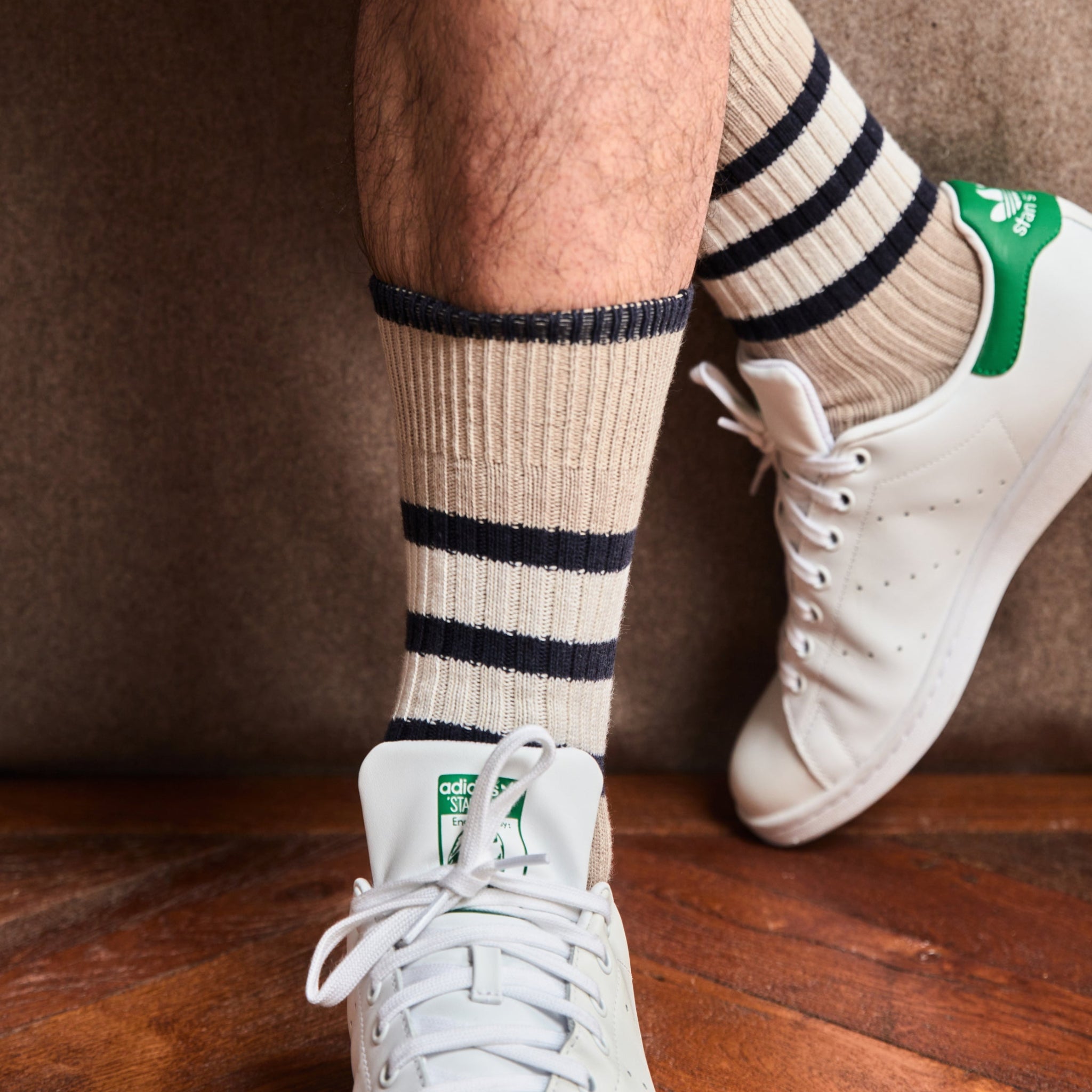 Beige & Marine & Weiß - Stripes - Baumwolle