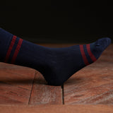 Navy & Dark Red - Cotton