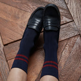 Navy & Dark Red - Cotton