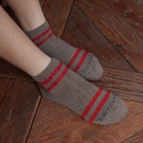 Taupe & Red - Cotton