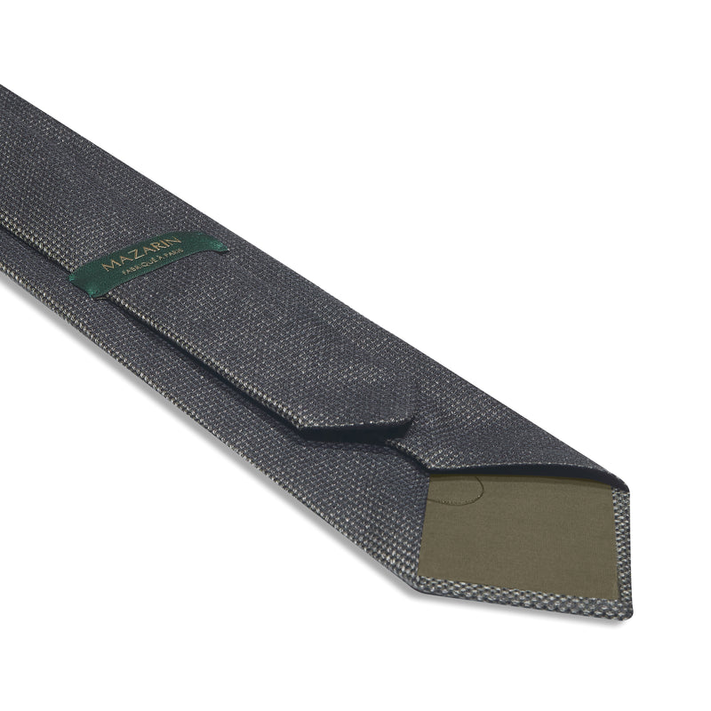 Gray &amp; green interlacing tie - Silk
