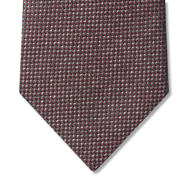 Red &amp; gray interlacing tie - Silk