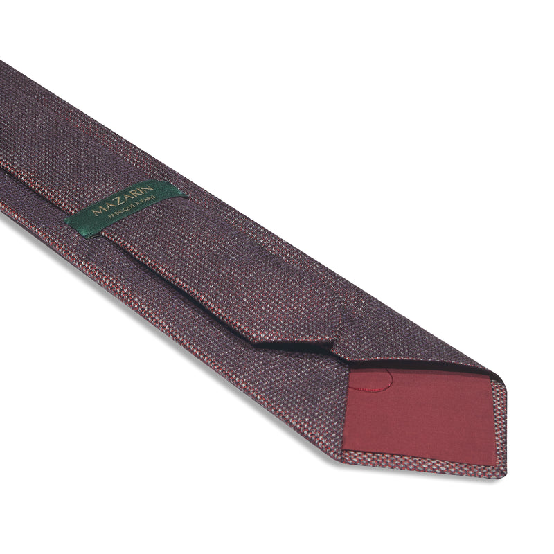 Cravate entrelacs rouge & gris - Soie